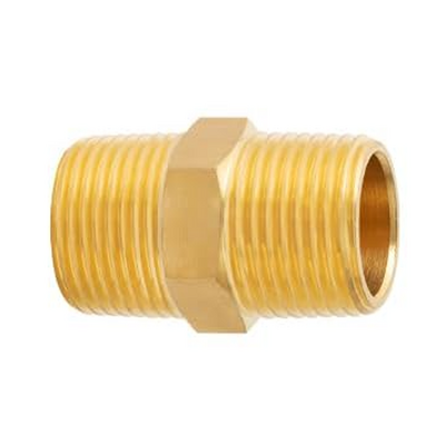122-N4 FLOFLEX BRASS PIPE FITTING HEX NIPPLE 1/2" MALE X 1/2" MALE NPT